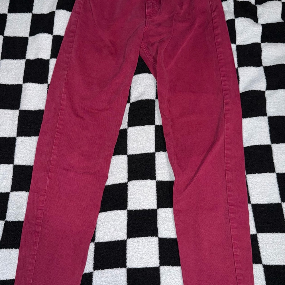 Vintage 90's Guess Jeans Style 43050 High Rise Tapered Leg maroon Classic Jeans